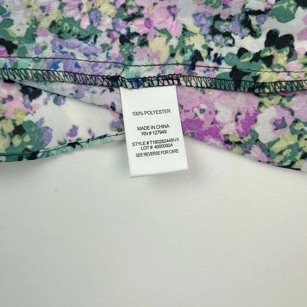 Floral & Ivy Top Size 3X Colorful Boho Peasant Cottagecore Long Sleeve Blouse